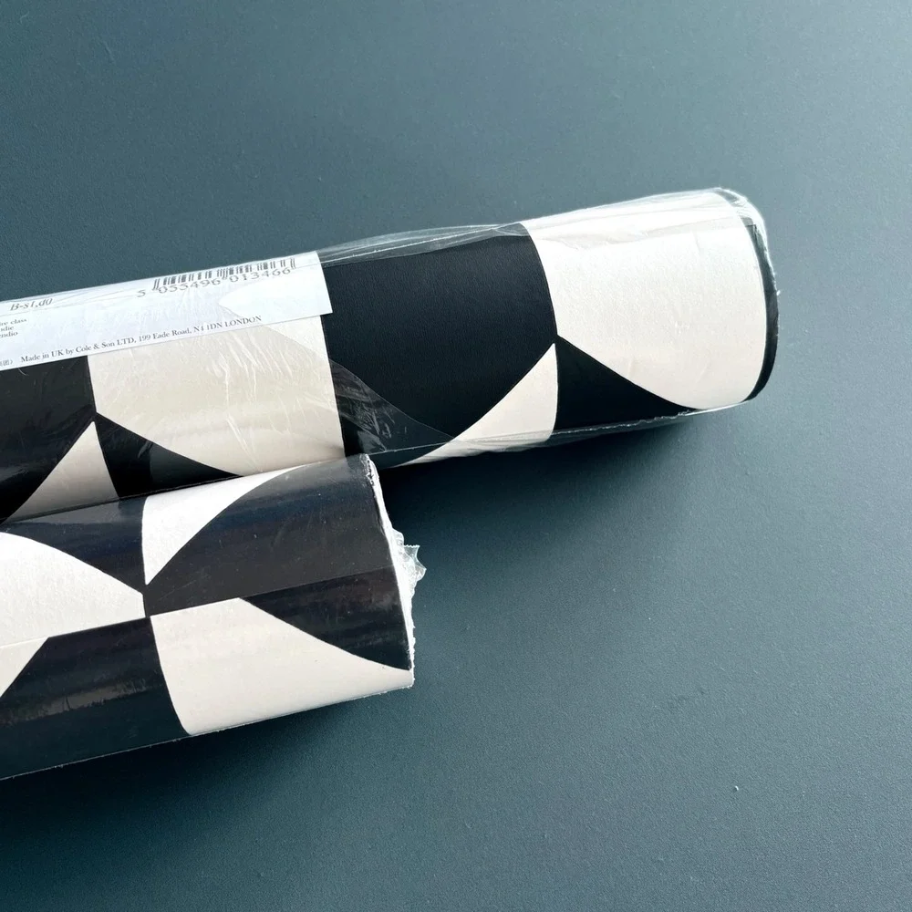 NEW Cole & Son Wallpaper | Frontier Tile 89/7028 |‎ 2 Rolls | Black Geometric II